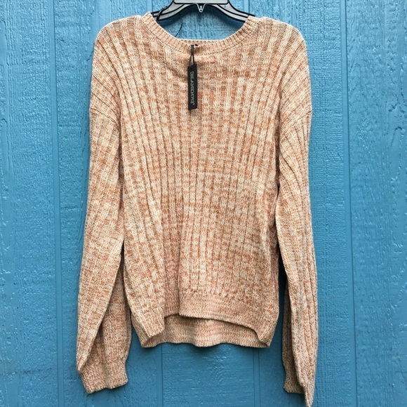 Blank NYC Heather Ribbed Crew Neck Sweater L NWT - Picture 2 of 6